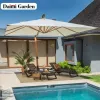 High-End Modern Waterproof Aluminum Outdoor Furniture Sunshade Umbrella Granite Base Manual Lift 1.5m Radii Eco-Friendly Anti-UV
