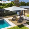 High-End Modern Waterproof Aluminum Outdoor Furniture Sunshade Umbrella Granite Base Manual Lift 1.5m Radii Eco-Friendly Anti-UV