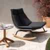 High-End Portable Outdoor Garden Sofa Set with Waterproof Cushion Wood Material Modern Design for Hotels Parks Beaches