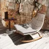 High-End Portable Outdoor Garden Sofa Set with Waterproof Cushion Wood Material Modern Design for Hotels Parks Beaches