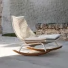 High-End Portable Outdoor Garden Sofa Set with Waterproof Cushion Wood Material Modern Design for Hotels Parks Beaches