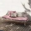 High-End Portable Outdoor Garden Sofa Set with Waterproof Cushion Wood Material Modern Design for Hotels Parks Beaches