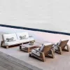 High-End Single Sofa Outdoor Leisure Patio Waterproof Popular Hotel Outdoor Terrace Teak Sofa