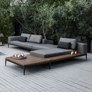 High-Grade Modern Eco-Friendly Outdoor Sofa Set Waterproof Solid Wood Furniture for Garden Villa Courtyard Hotel Park