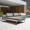 High-Grade Modern Eco-Friendly Outdoor Sofa Set Waterproof Solid Wood Furniture for Garden Villa Courtyard Hotel Park
