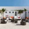 Contemporary Rattan Wicker Curved Sofa Set Durable Outdoor Furniture for Hotel Park Apartment Use Newly Designed