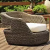 Contemporary Rattan Wicker Curved Sofa Set Durable Outdoor Furniture for Hotel Park Apartment Use Newly Designed