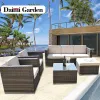 Durable Eco-Friendly Woven Rattan Sofa Set for Hotel Courtyard Park Apartment Outdoor Use