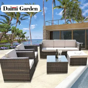 Durable Eco-Friendly Woven Rattan Sofa Set for Hotel Courtyard Park Apartment Outdoor Use