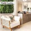 Luxury Modern Outdoor Garden Furniture Aluminum Teak Wood Sofa Set Fabric Cushions for Patio Courtyards Parks