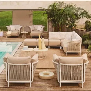 Modern Nordic Design Waterproof Rust Proof Durable Eco-Friendly Outdoor Furniture Luxury Rope Garden Courtyard Park