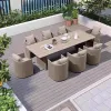 Modern Rattan Woven Balcony Garden Table and Chair Combination Outdoor Furniture Waterproof Eco-Friendly