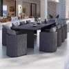 Modern Rattan Woven Balcony Garden Table and Chair Combination Outdoor Furniture Waterproof Eco-Friendly