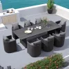 Modern Rattan Woven Balcony Garden Table and Chair Combination Outdoor Furniture Waterproof Eco-Friendly