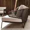Waterproof Rattan Modern Patio Lounge Sofa Set Outdoor Furniture for Hotel Villa Courtyard Use
