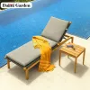 High-end Modern Teak Wood Eco-Friendly Outdoor Sun Lounger Chair for Swimming Pool Patio Hotel Garden Living Room Beach Use