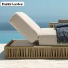 High-end Modern Teak Wood Eco-Friendly Outdoor Sun Lounger Chair for Swimming Pool Patio Hotel Garden Living Room Beach Use
