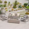 Hot Sale Hotel Resort New Design Modern Curved Brushed Aluminum Lounge Set Sofa Outdoor Furniture for Villa and Park Use
