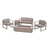 Hot Sale Hotel Resort New Design Modern Curved Brushed Aluminum Lounge Set Sofa Outdoor Furniture for Villa and Park Use