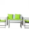 Hot Sale Hotel Resort New Design Modern Curved Brushed Aluminum Lounge Set Sofa Outdoor Furniture for Villa and Park Use