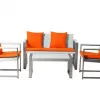 Hot Sale Hotel Resort New Design Modern Curved Brushed Aluminum Lounge Set Sofa Outdoor Furniture for Villa and Park Use