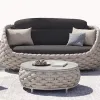 Hot Sale Modern Luxury Garden Furniture Set Sofa Patio Backyard Outdoor Woven Rope Waterproof Hotel Villa Apartment