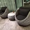 Hot Sale Modern Luxury Garden Furniture Set Sofa Patio Backyard Outdoor Woven Rope Waterproof Hotel Villa Apartment