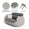 Hot Sale Modern Luxury Garden Furniture Set Sofa Patio Backyard Outdoor Woven Rope Waterproof Hotel Villa Apartment