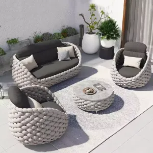 Hot Selling Single Sofa Backyard Terrace Waterproof Lounge Patio Couch Outdoor Furniture Garden Sofa
