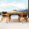 Latest Trend Solid Teak Wood Modern Outdoor Dining Set Waterproof Durable for Hotels Parks Halls Courtyard Villa