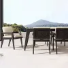 Latest Trend Solid Teak Wood Modern Outdoor Dining Set Waterproof Durable for Hotels Parks Halls Courtyard Villa