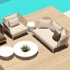 Leisure European Modern Garden Sofa One Seat Furniture Outdoor Patio Wood Eco-Friendly Waterproof Villa Park Courtyard Set