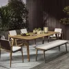 Leisure Garden Patio Modern Outdoor Solid Wood Rattan Sofa Set for Hotel Villa Use