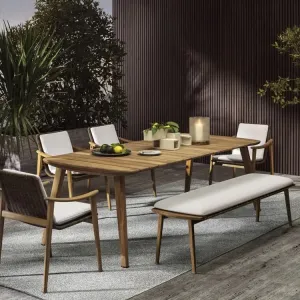 Leisure Garden Patio Modern Outdoor Solid Wood Rattan Sofa Set for Hotel Villa Use