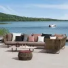 Leisure Hotel Garden Furniture Rattan Sectional Sofa Set Modern Patio Courtyard Park Waterproof Durable