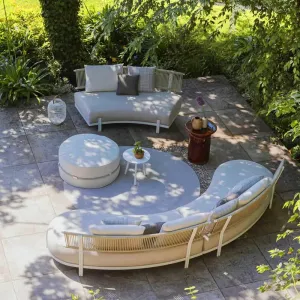 Leisure Modern Patio Outdoor Backyard Combination Sofa Set Aluminium Rope Weaving Durable Waterproof Garden Hotel Villa Park