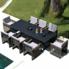 Leisure Tables Chairs Set Aluminum Alloy Teak Rain-Proof Sun-Proof Modern Design Outdoor Furniture for Hotel Park