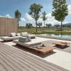 Luxury Custom Modern Solid Wood Garden Outdoor Furniture Combination Set Teak Sofa for Villa Apartment Hotel Courtyard Park