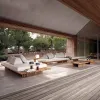 Luxury Custom Modern Solid Wood Garden Outdoor Furniture Combination Set Teak Sofa for Villa Apartment Hotel Courtyard Park