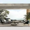 Luxury Hotel Outdoor Villa Courtyard Rattan Sofa Set with Waterproof Cushions-Durable Modern Design