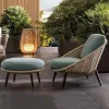 Luxury Hotel Outdoor Villa Courtyard Rattan Sofa Set with Waterproof Cushions-Durable Modern Design