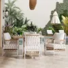Luxury Modern Durable Outdoor Garden Set Rattan Furniture Table and Chair Set with Rope Aluminum Frame