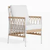 Luxury Modern Durable Outdoor Garden Set Rattan Furniture Table and Chair Set with Rope Aluminum Frame