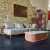 Luxury Modern Eco-Friendly Outdoor Rattan Garden Sofa Set with Weather Resistant Cushions for Courtyard Terrace Use