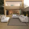 Luxury Modern Eco-Friendly Outdoor Rattan Garden Sofa Set with Weather Resistant Cushions for Courtyard Terrace Use