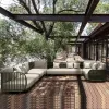 Luxury Modern Eco-Friendly Outdoor Rattan Garden Sofa Set with Weather Resistant Cushions for Courtyard Terrace Use