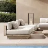 Luxury Modern Outdoor Furniture Garden Lounge Sofa Set Teak Wood Waterproof Eco-Friendly Durable Customized Hotel