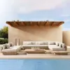 Luxury Modern Outdoor Furniture Garden Lounge Sofa Set Teak Wood Waterproof Eco-Friendly Durable Customized Hotel