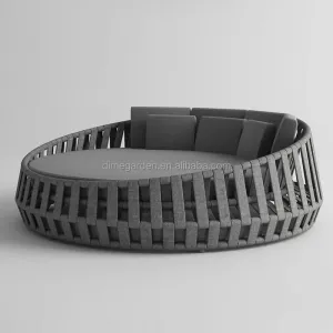 Luxury Modern Rattan Outdoor Daybed Sunbed-Portable Handmade with Cotton Cushions for Villa Park Patio