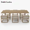 Luxury Modern Teak Outdoor Dining Furniture Set with Waterproof Durable Design for Patio and Garden